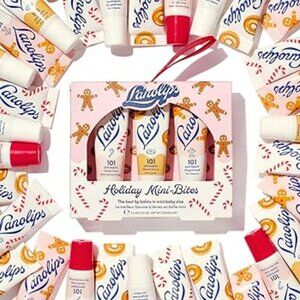 Lanolips Holiday Mini Bites Lip Balm Gingerbread Candy Cane Donut NIP